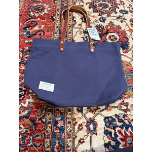 NWT R. Riveter Canvas Tote Bag Leather Straps USA Military Spouse Made